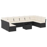 vidaXL Salon de jardin 11 Pièces avec coussins noir résine tressée
