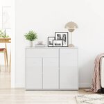 vidaXL Buffet Blanc brillant 88x30x70 cm Bois d'ingénierie