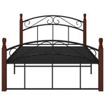 vidaXL Cadre de lit sans matelas noir métal bois chêne 120x200 cm