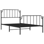 vidaXL Cadre de lit métal sans matelas avec pied de lit noir 107x203cm