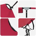 vidaXL Chaise longue pliante avec auvent rouge en tissu Oxford 600D