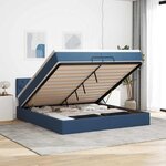 VidaXL Cadre de lit ottoman avec matelas bleu 200x200 cm tissu