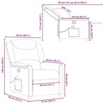 vidaXL Fauteuil de massage inclinable Crème Tissu