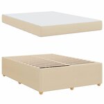 vidaXL Cadre de lit avec matelas avec matelas Crème 160 x 200 cm tissu