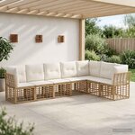vidaXL Ensemble de canapés d'extérieur Naturel Polyester