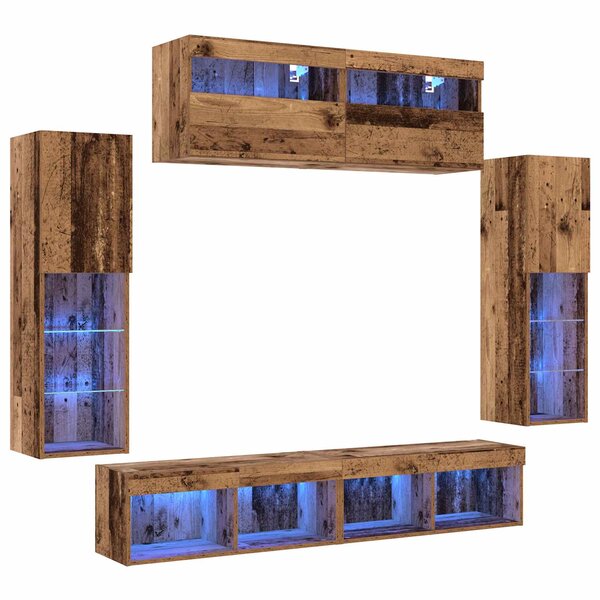 vidaXL Ensemble meuble TV 6 Pièces Bois ancien Bois d'ingénierie