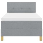 vidaXL Lit à ressorts avec matelas & LED Gris Clair 100x200 cm Tissu