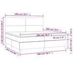 vidaXL Sommier à lattes de lit et matelas Gris foncé 200x200cm Velours