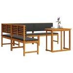 vidaXL Ensemble de banc de jardin 4 Pièces Marron Bois d'acacia massif