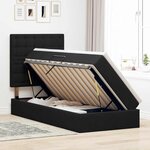 vidaXL Lit avec rangement et matelas Noir 90 x 190 cm Velours