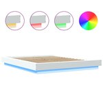 vidaXL Cadre de lit avec lumières LED blanc 150x200 cm