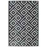 vidaXL Tapis d'extérieur Blanc et noir 120x180 cm PP