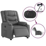 vidaXL Fauteuil inclinable électrique Gris Similicuir