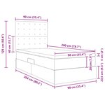 vidaXL Lit de rangement LED avec matelas Taupe 90 x 200 cm Tissu