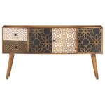 vidaXL Buffet avec motif imprimé 130x30x70 cm Bois de manguier massif