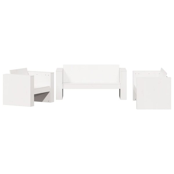 vidaXL Salon de jardin 2 Pièces blanc bois de pin massif