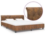 vidaXL Cadre de lit sans matelas marron similicuir daim 180x200 cm
