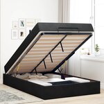 vidaXL Cadre de lit avec matelas Noir 120 x 190 cm Velours