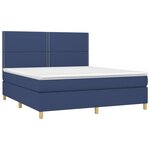 vidaXL Sommier à lattes de lit avec matelas Bleu 180x200 cm Tissu