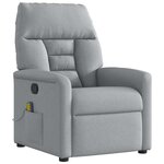 vidaXL Fauteuil de massage inclinable Gris clair Tissu
