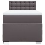 vidaXL Sommier à lattes de lit avec matelas Gris 100x200 cm Similicuir