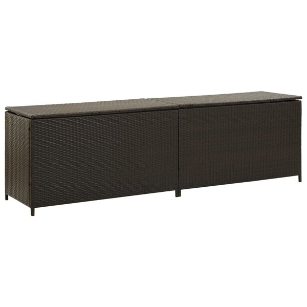 vidaXL Boîte de rangement de jardin résine tressée 200x50x60 cm marron