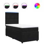 vidaXL Sommier à lattes de lit et matelas Noir 80x200 cm Velours