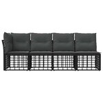 vidaXL Canapé de jardin 4 places avec accoudoir gauche 4 pc