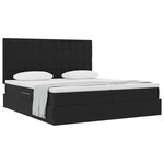 vidaXL Lit de Rangement avec tête de lit Noir 180 x 200 cm Velours