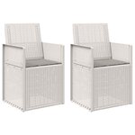 vidaXL Chaises de jardin salle à manger 2 Pièces Blanc et gris clair PP