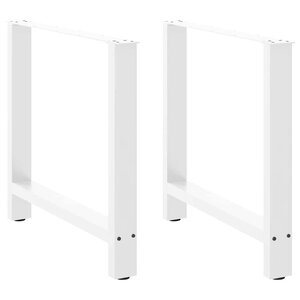 vidaXL Pieds de table à manger Blanc 2 pièces 70 x (72-73) cm Acier