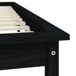 vidaXL Cadre de lit noir 120x190 cm petit double bois massif de pin