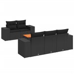 vidaXL Salon de jardin 6 Pièces avec coussins noir résine tressée