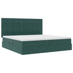 vidaXL Lit avec rangement et matelas Vert foncé 200 x 200 cm Velours