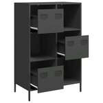 vidaXL Buffet haut noir 68x39x103 5 cm acier