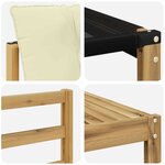 vidaXL Ensemble de canapés d'extérieur 5 pc Blanc et crème