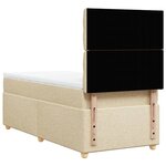 vidaXL Sommier à lattes de lit avec matelas Crème 100x200 cm Tissu