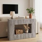 vidaXL Table console Gris Sonoma 101 x 29 x 74 cm Bois d’ingénierie