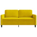vidaXL Canapé à 2 places Jaune 140 cm Velours