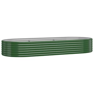 vidaXL Lit surélevé de jardin Acier galvanisé 249x100x36cm Vert