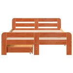 vidaXL Cadre de lit sans matelas cire marron 135x190cm bois pin massif