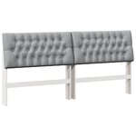 vidaXL Tête de lit capitonnée Gris clair 200 cm Pin massif