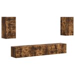 vidaXL Ensemble meuble TV 5 Pièces Chêne fumé Bois d'ingénierie