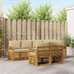 vidaXL Ensemble de canapés d'extérieur 7 pc Naturel et Beige Polyester