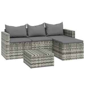 Salon de jardin meuble d'extérieur ensemble de mobilier 3 pièces avec coussins gris résine tressée 02_0015980