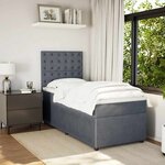 vidaXL Sommier à lattes de lit et matelas Gris foncé 80x200 cm Velours