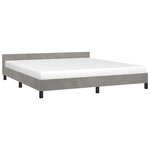 vidaXL Cadre de lit sans matelas gris clair 180x200 cm velours