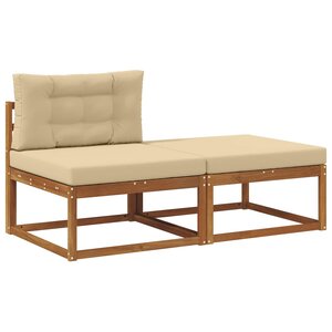 vidaXL Unité de canapé sectionnel avec coussin 2 Pièce Naturel