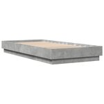vidaXL Cadre de lit avec lumières LED gris béton 100x200 cm