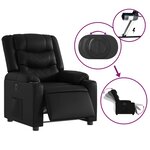 vidaXL Fauteuil inclinable électrique Noir Similicuir